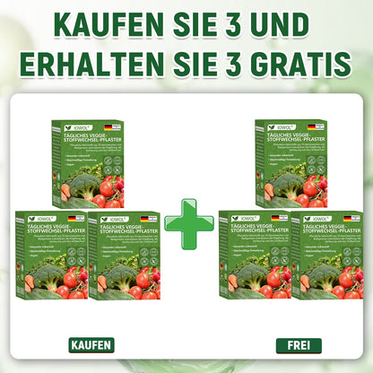 🥦Offizieller Store | IOWOL® Daily Vegetable Metabolic Patch unterstützt Entgiftung, Verdauung und metabolischen Reset mit organischen Gemüseextrakten und Phytonährstoffen aus 39 Gemüsen und grünen Pflanzen, für mehr Energie und Wohlbefinden.