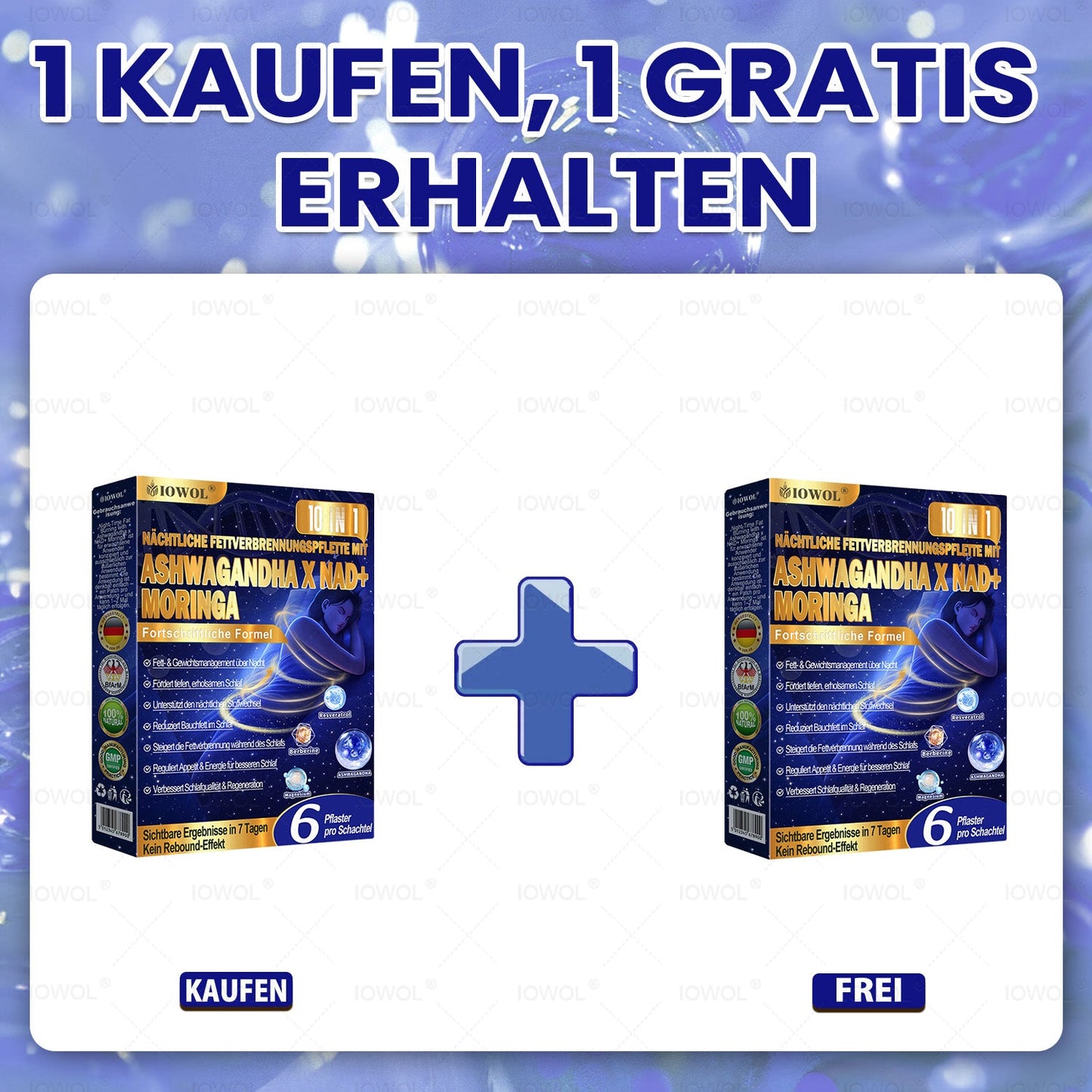 IOWOL® Nacht-Fettverbrennungspatches! Keine Pillen, kein Abfall, kein Aufwand & 100% Ergebnis.