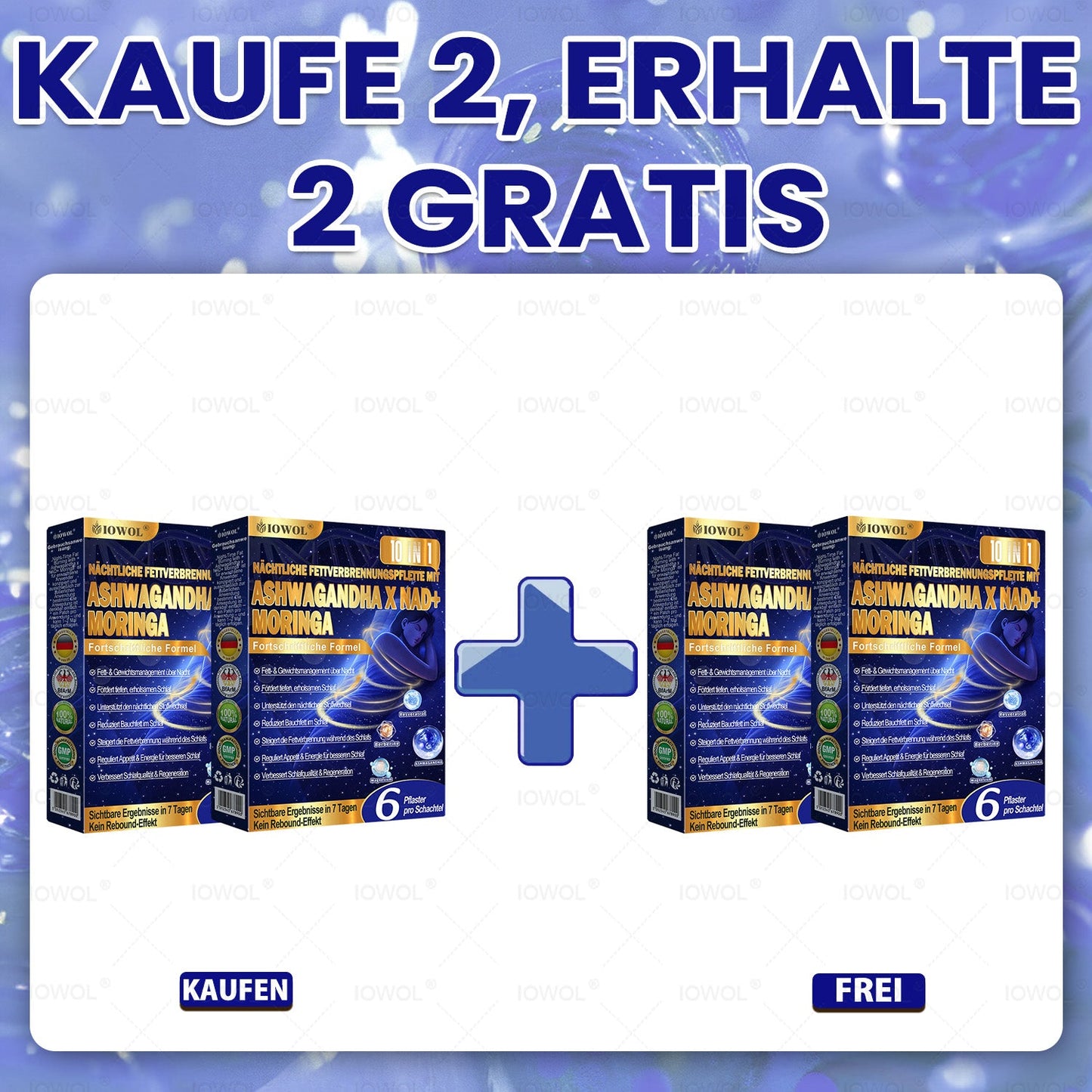 IOWOL® Nacht-Fettverbrennungspatches! Keine Pillen, kein Abfall, kein Aufwand & 100% Ergebnis.