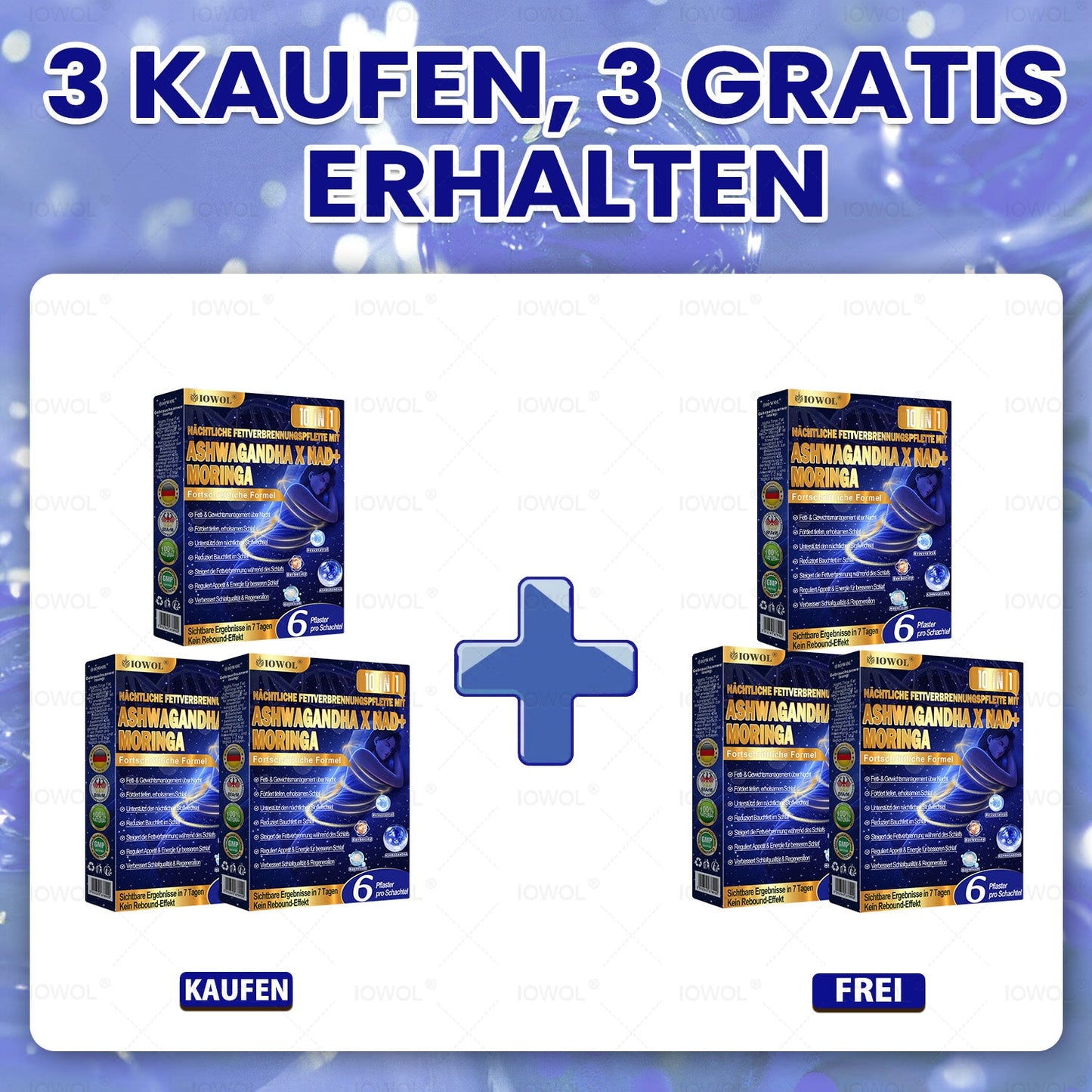 IOWOL® Nacht-Fettverbrennungspatches! Keine Pillen, kein Abfall, kein Aufwand & 100% Ergebnis.